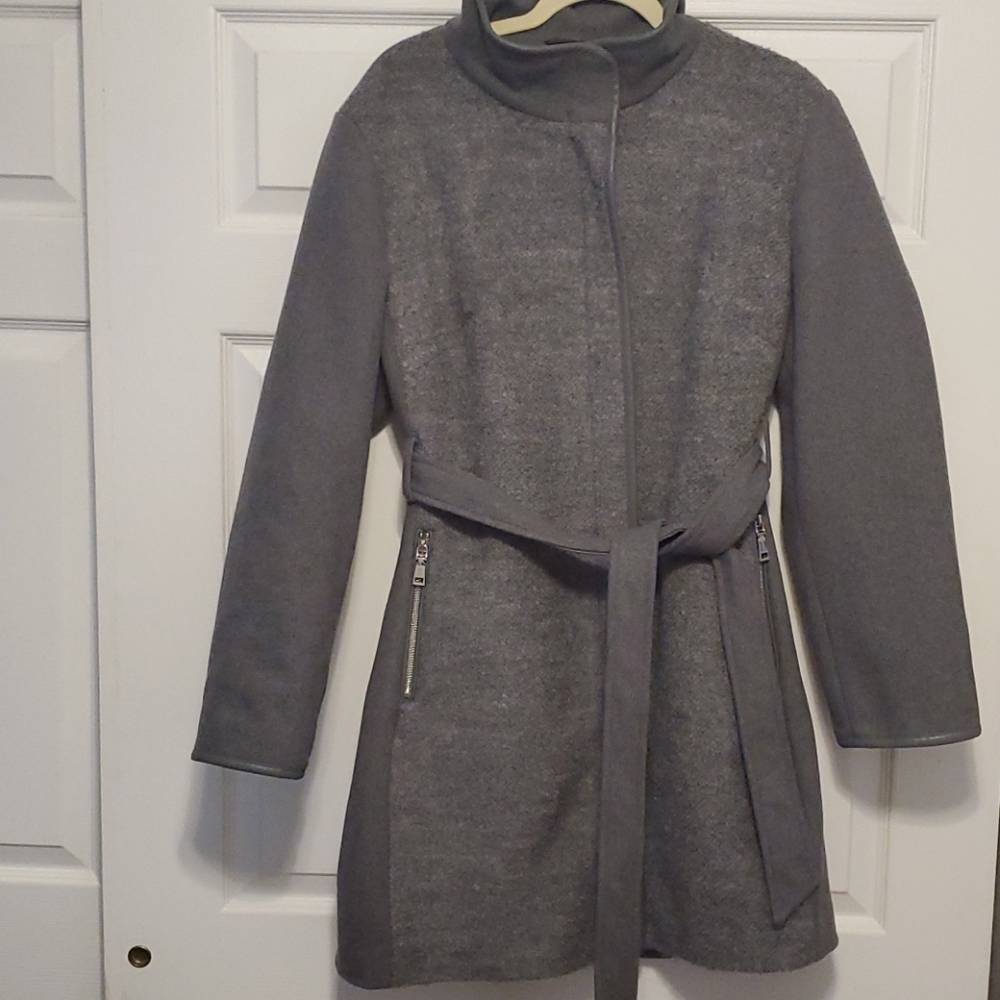 Grey Wool Coat with belt